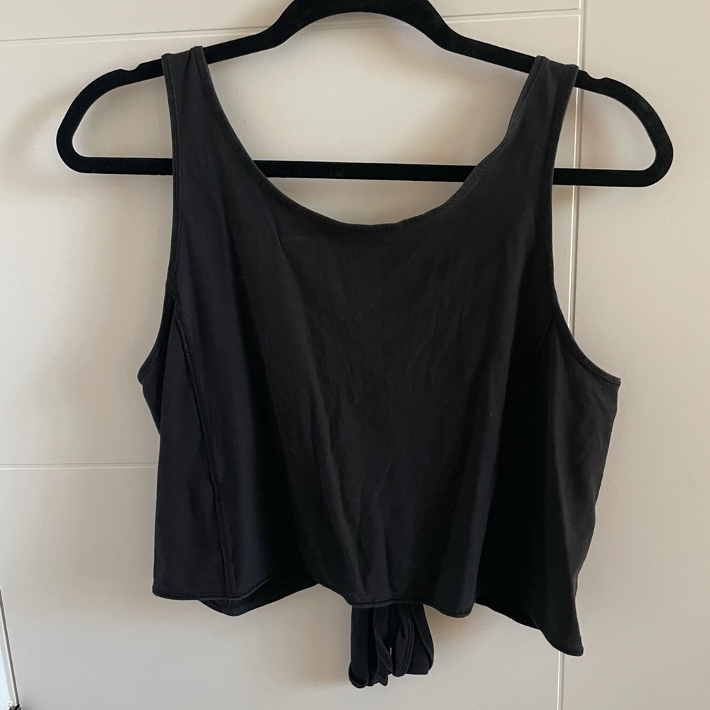 Black Lululemon Crop Top with Tie in Back